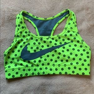 Nike neon pokadot sports bra